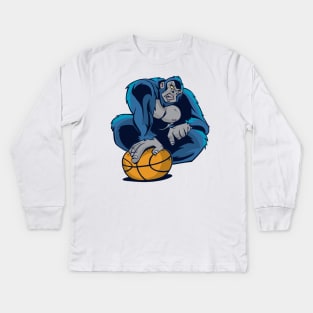 basketball team for gorilla awesome Kids Long Sleeve T-Shirt